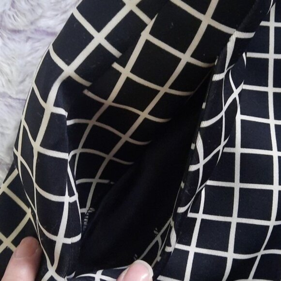 Zara Women Black White Check High Waisted Wide Leg Slit Pockets Shorts Size S - Picture 8 of 10